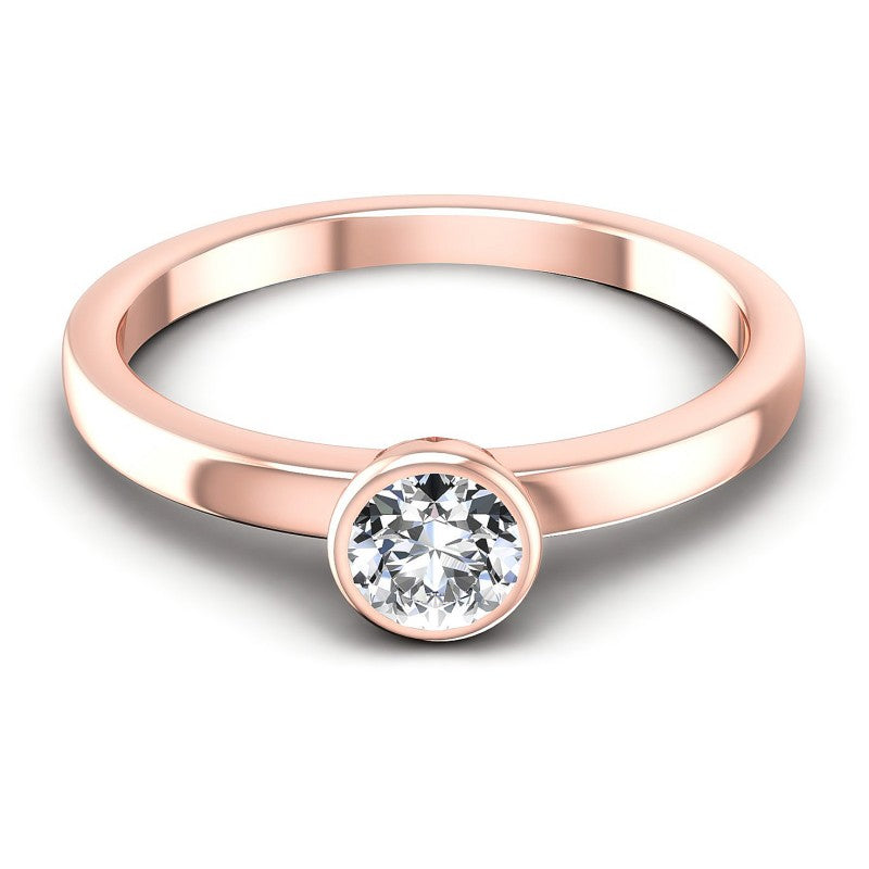 Round Diamonds 0.35CT Solitaire Ring in 18KT Yellow Gold