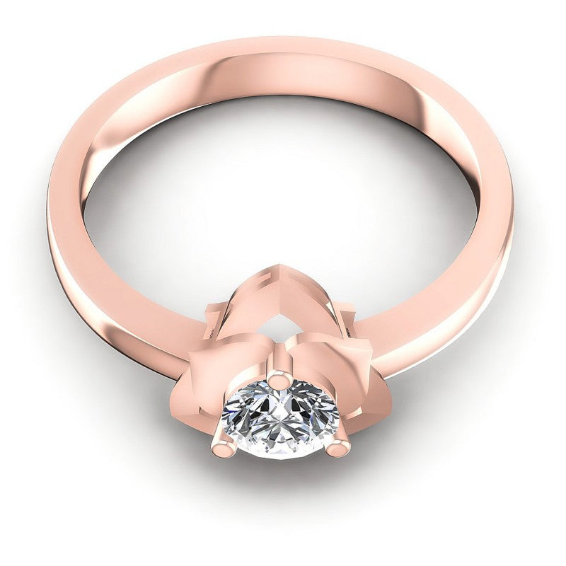 Round Diamonds 0.35CT Solitaire Ring in 18KT Yellow Gold