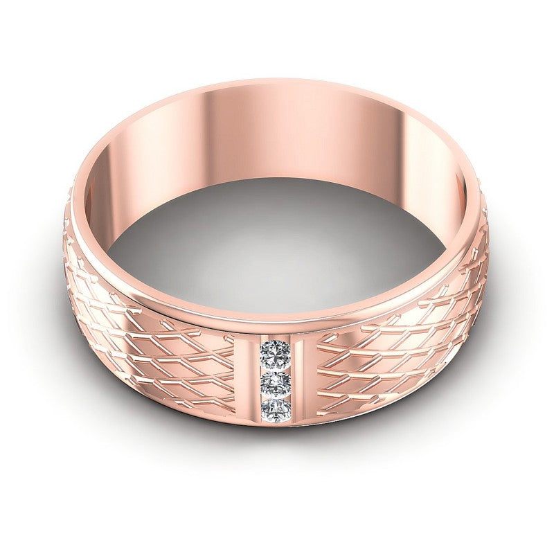 Round Diamonds 0.05CT Diamonds Wedding Band in 18KT Yellow Gold