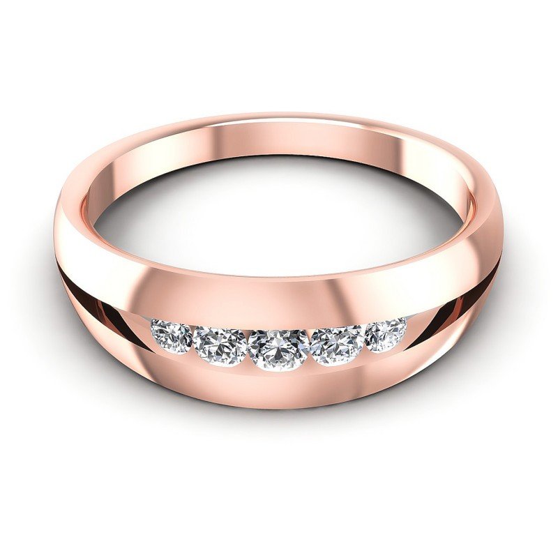 Round Diamonds 0.35CT Diamonds Wedding Band in 18KT Yellow Gold