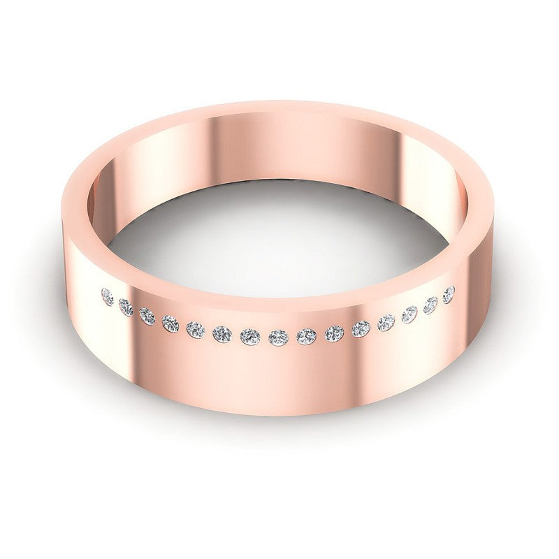 Round Diamonds 0.10CT Diamonds Wedding Band in 18KT Yellow Gold