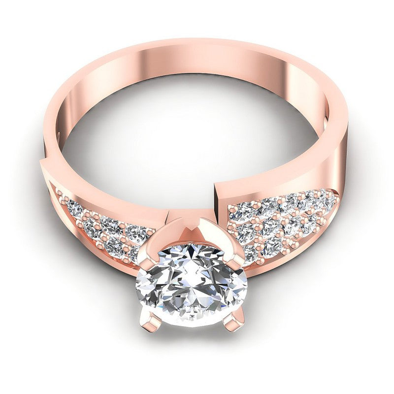Round Diamonds 0.75CT Engagement Ring in 18KT Yellow Gold