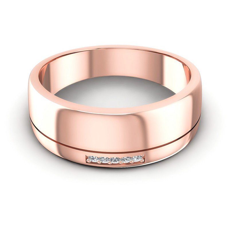 Round Diamonds 0.05CT Diamonds Wedding Band in 18KT Yellow Gold