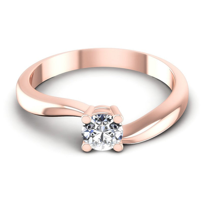 Round Diamonds 0.35CT Solitaire Ring in 18KT Yellow Gold