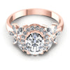 Round and Oval and Marquise Diamonds 1.15CT Halo Ring in 18KT Yellow Gold