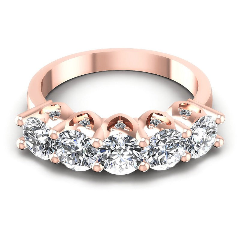 Round Diamonds 2.10CT Diamonds Wedding Band in 18KT Yellow Gold