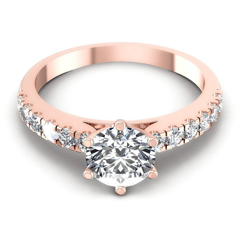 Round Diamonds 0.80CT Engagement Ring in 18KT Yellow Gold