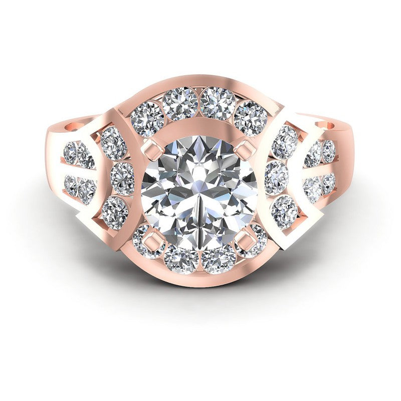 Round Diamonds 0.95CT Engagement Ring in 18KT Yellow Gold