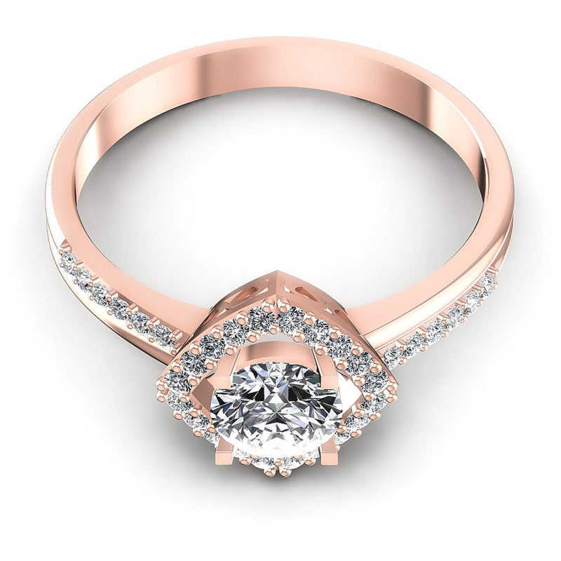 Round Diamonds 0.60CT Halo Ring in 18KT Yellow Gold