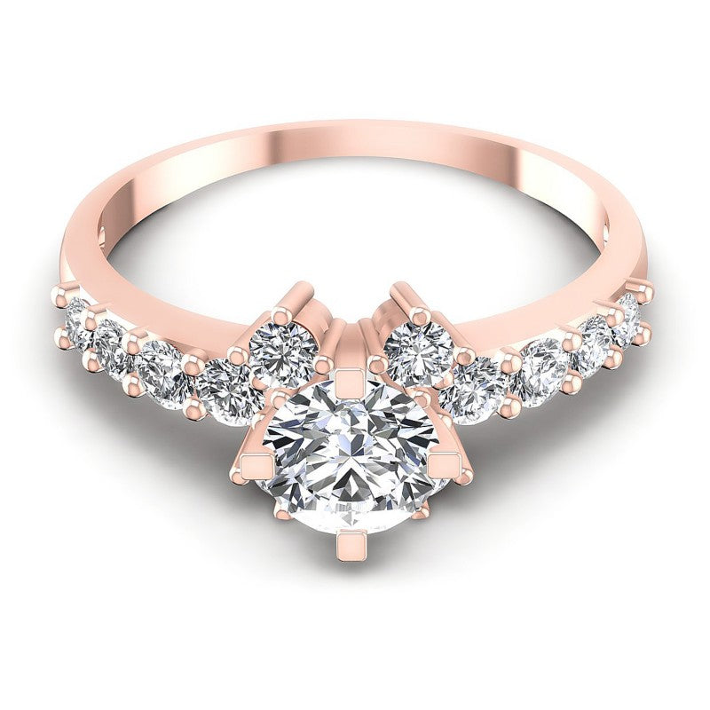 Round Diamonds 0.75CT Engagement Ring in 18KT Yellow Gold