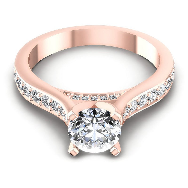 Round Diamonds 0.85CT Engagement Ring in 18KT Yellow Gold