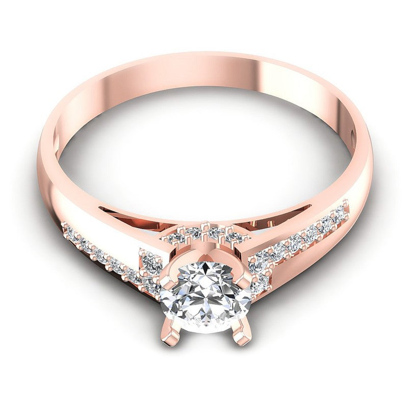 Round Diamonds 0.55CT Engagement Ring in 18KT Yellow Gold