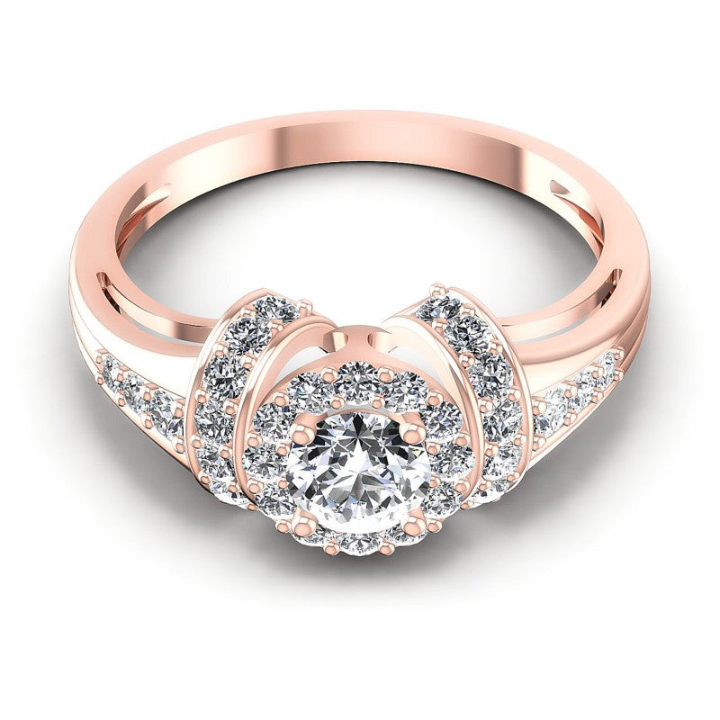 Round Diamonds 0.75CT Halo Ring in 18KT Yellow Gold