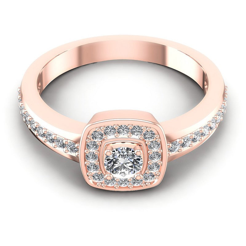 Round Diamonds 0.55CT Halo Ring in 18KT Yellow Gold