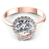 Round Diamonds 0.65CT Halo Ring in 18KT Yellow Gold