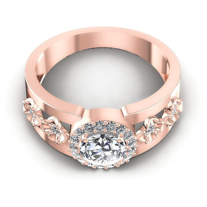 Round Diamonds 0.55CT Halo Ring in 18KT Yellow Gold