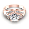 Princess and Round Diamonds 0.70CT Engagement Ring in 18KT Yellow Gold