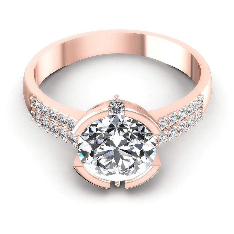 Round Diamonds 0.65CT Engagement Ring in 18KT Yellow Gold