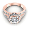 Princess and Round Diamonds 1.20CT Halo Ring in 18KT Yellow Gold
