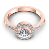 Round Diamonds 0.70CT Halo Ring in 18KT Yellow Gold