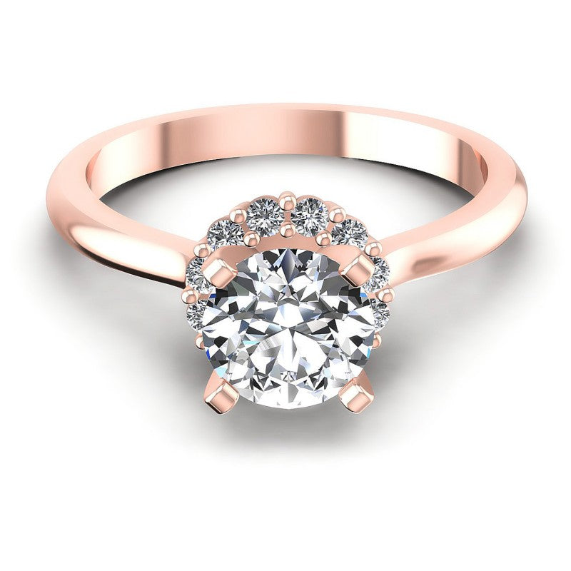 Round Diamonds 0.50CT Halo Ring in 18KT Yellow Gold