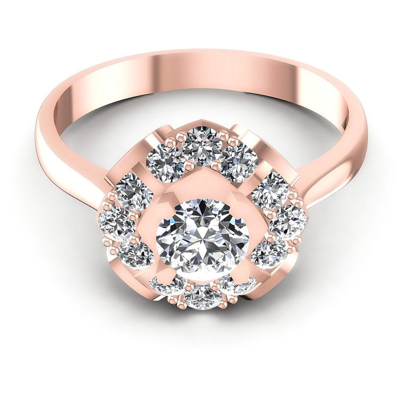 Round Diamonds 0.85CT Halo Ring in 18KT Yellow Gold