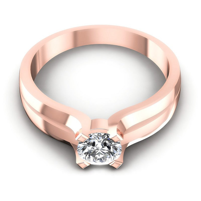 Round Diamonds 0.35CT Solitaire Ring in 18KT Yellow Gold