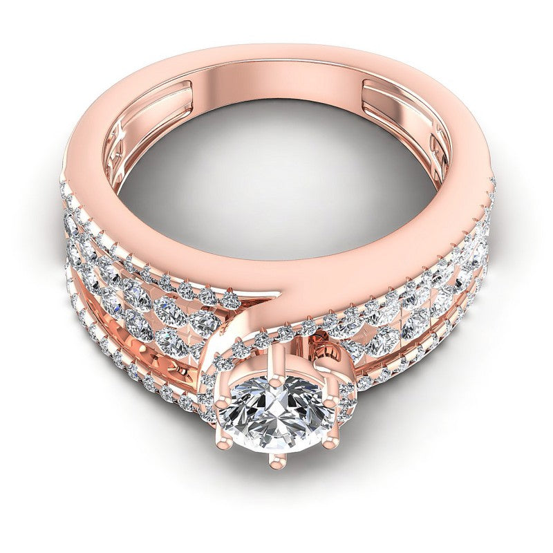 Round Diamonds 1.35CT Engagement Ring in 18KT Yellow Gold