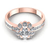 Princess and Round Diamonds 0.95CT Halo Ring in 18KT Yellow Gold
