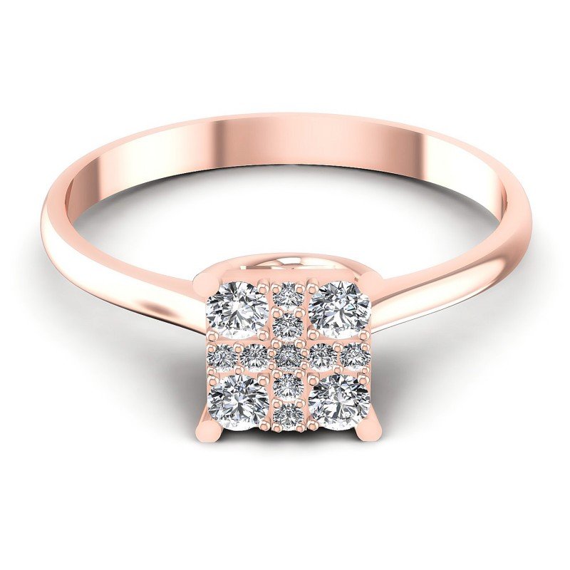 Round Diamonds 0.25CT Fashion Ring in 18KT Yellow Gold