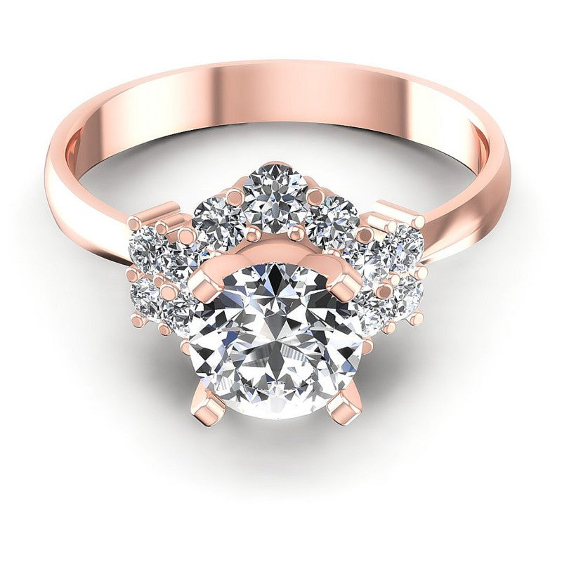Round Diamonds 1.00CT Halo Ring in 18KT Yellow Gold