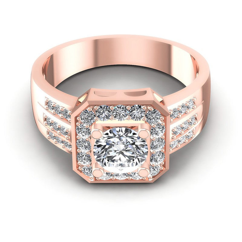 Round Diamonds 0.80CT Halo Ring in 18KT Yellow Gold
