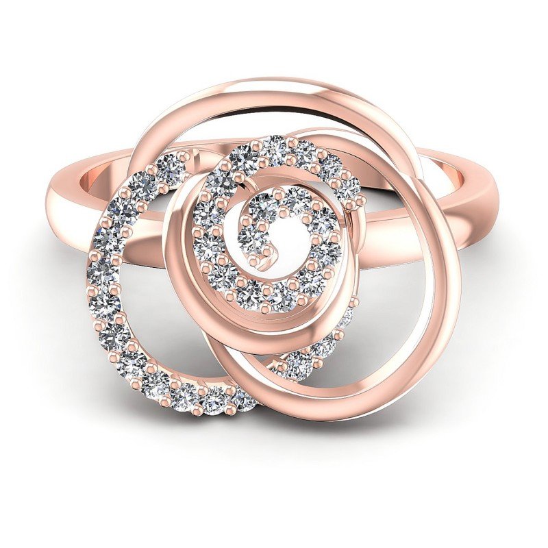 Round Diamonds 0.25CT Fashion Ring in 18KT Yellow Gold