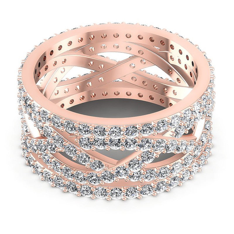 Round Diamonds 2.40CT Eternity Ring in 18KT Yellow Gold