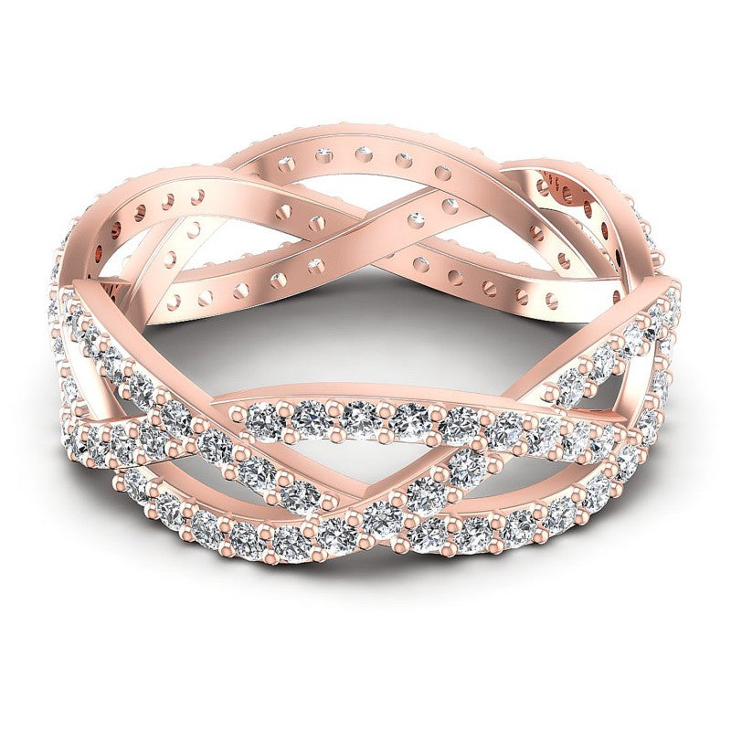 Round Diamonds 0.90CT Eternity Ring in 18KT Yellow Gold