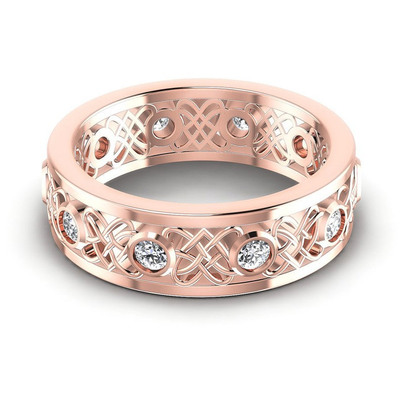 Round Diamonds 0.45CT Diamonds Wedding Band in 18KT Yellow Gold