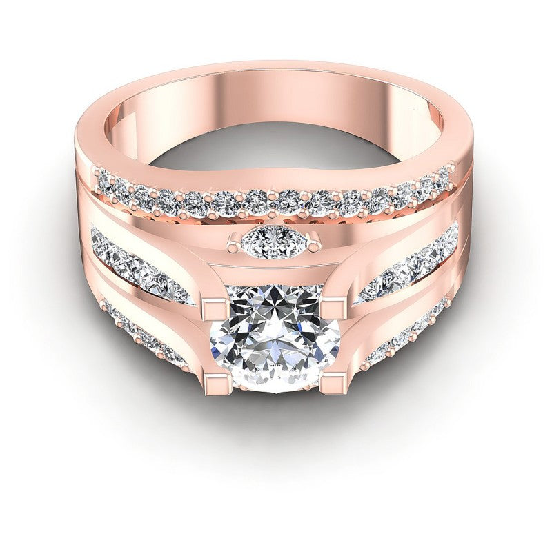 Princess and Round and Marquise Diamonds 1.40CT Engagement Ring in 18KT Yellow Gold