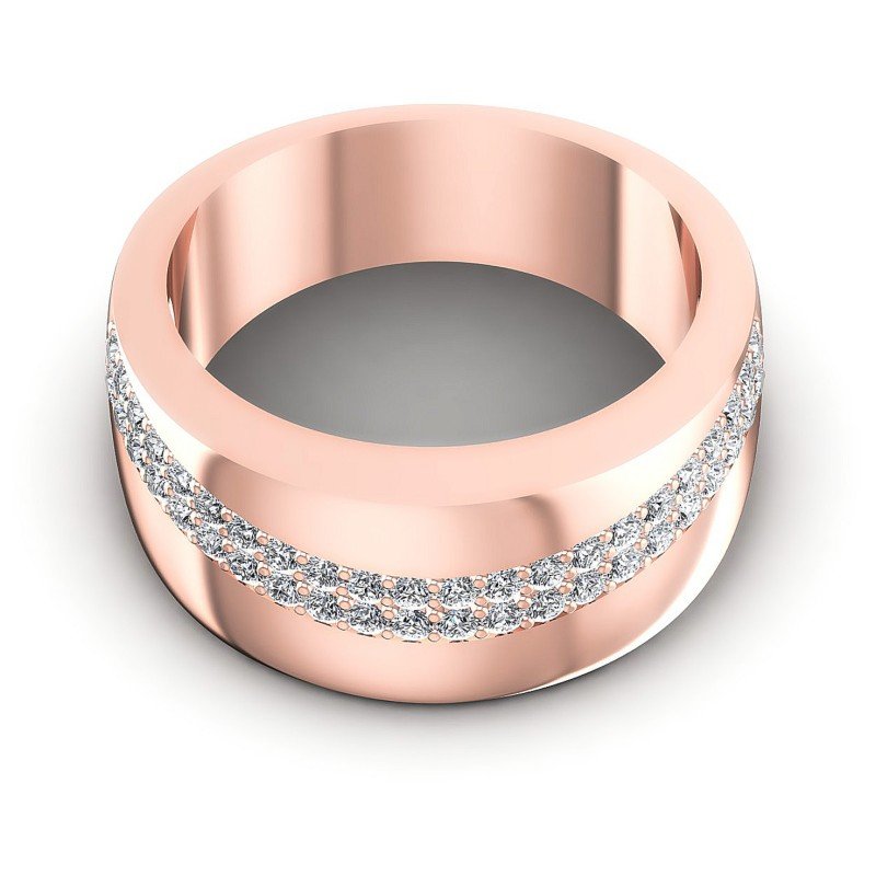 Round Diamonds 0.55CT Diamonds Wedding Band in 18KT Yellow Gold