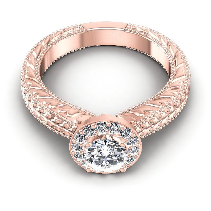 Round Diamonds 0.55CT Antique Ring in 18KT Yellow Gold