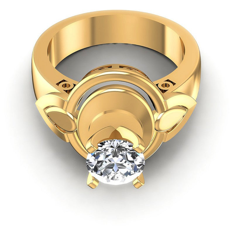 Round Diamonds 0.35CT Solitaire Ring in 14KT Yellow Gold