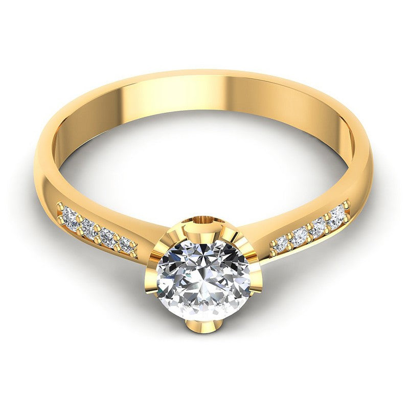 Round Diamonds 0.50CT Engagement Ring in 14KT Yellow Gold