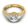 Baguette and Round Diamonds 0.75CT Antique Ring in 14KT Yellow Gold