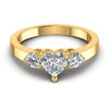 Round and Heart Diamonds 0.75CT Three Stone Ring in 14KT Yellow Gold