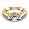 Oval Diamonds 0.80CT Three Stone Ring in 14KT Yellow Gold