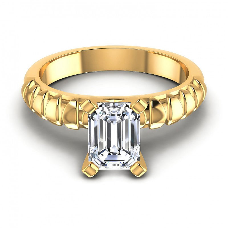 Emerald Diamonds 0.35CT Solitaire Ring in 14KT Yellow Gold