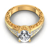 Round and Oval Diamonds 1.45CT Engagement Ring in 14KT Yellow Gold
