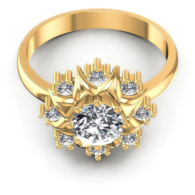 Round Diamonds 0.60CT Engagement Ring in 14KT Yellow Gold