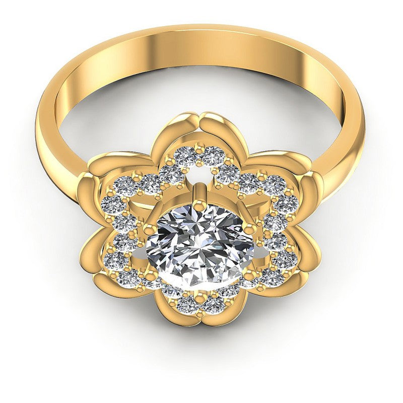 Round Diamonds 0.65CT Engagement Ring in 14KT Yellow Gold