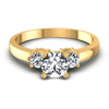 Round Diamonds 0.70CT Three Stone Ring in 14KT Yellow Gold