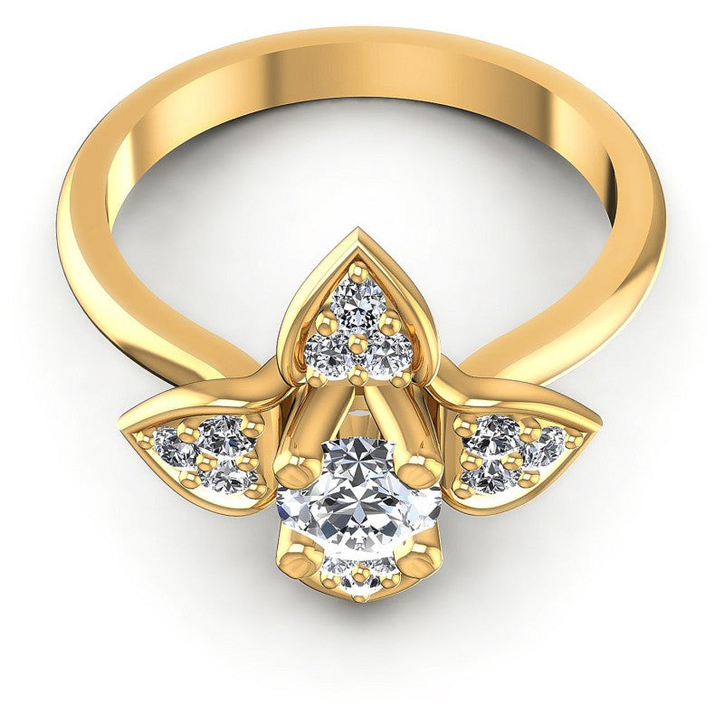 Round Diamonds 0.55CT Engagement Ring in 14KT Yellow Gold